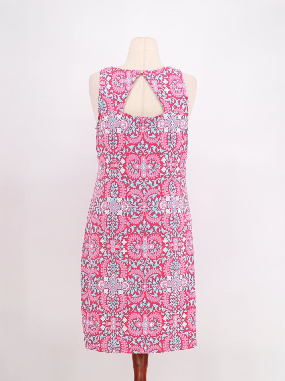 TALBOTS Effortless Jersey Medallion Open Back Dress Pink Size L - Picture 2 of 8
